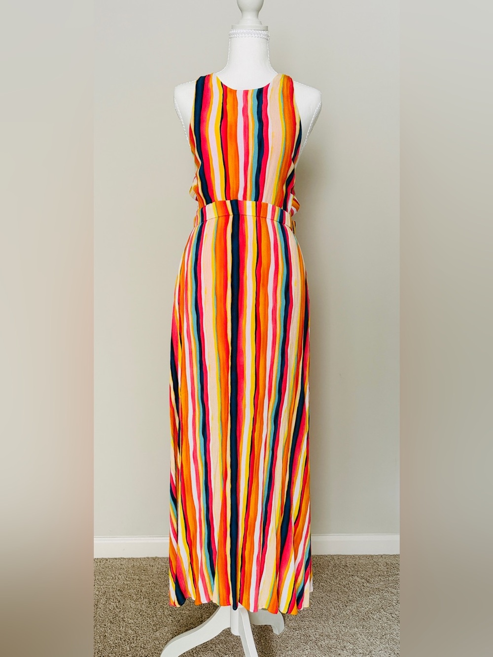 Forever 21 Bright Striped Sleeveless Summer Dress - Multicolor